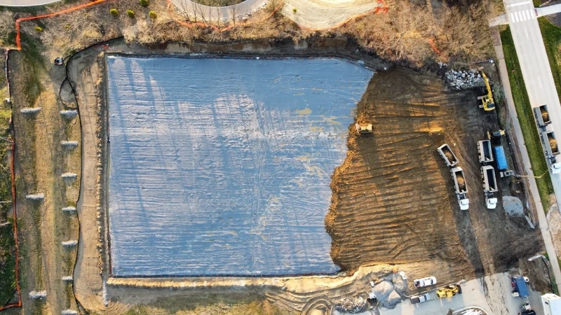 Geomembrane liner Electric Leak Location Testing